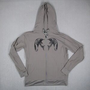 KUIU Mens XXL Gray Full Zip Graphic Hoodie Nylon Spandex Stretch Hunting Ram